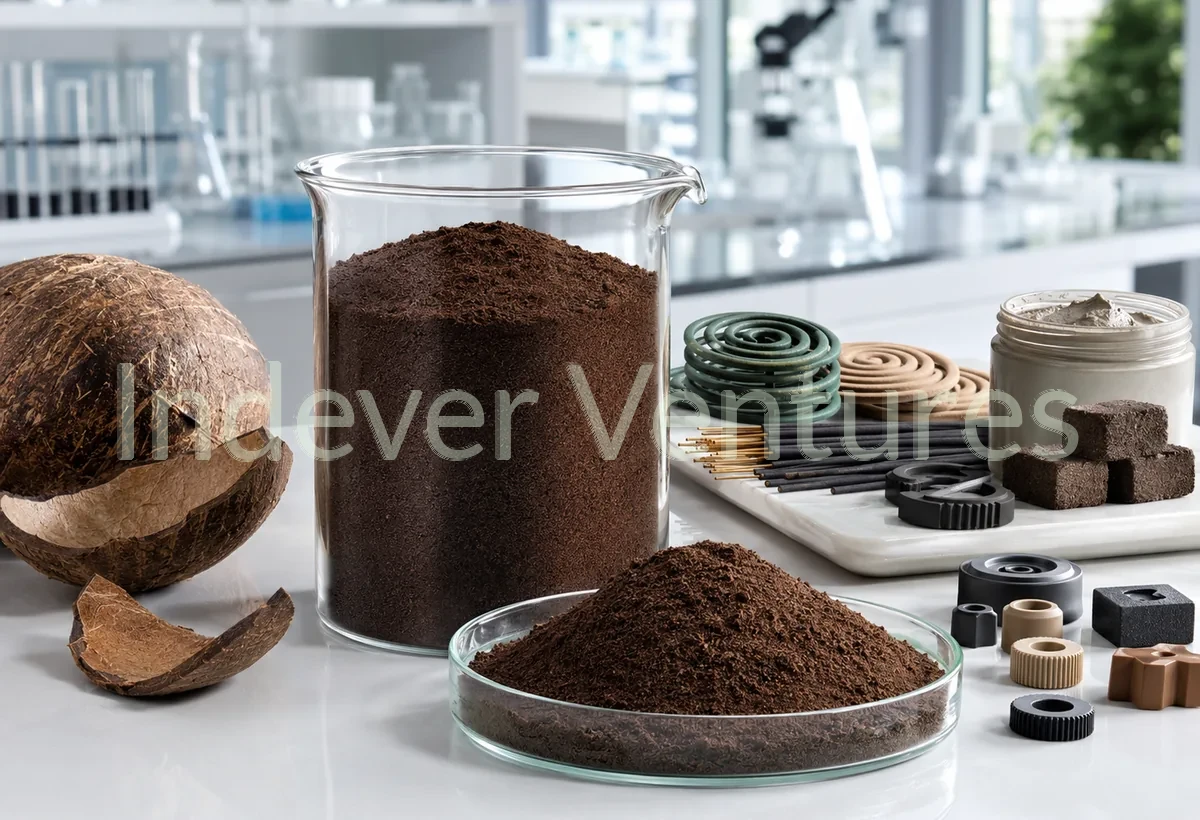Coconut material sample and laboratory-style quality review